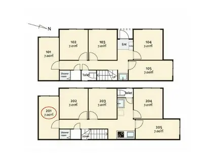 シフォン東高円寺(ワンルーム/2階)の間取り写真