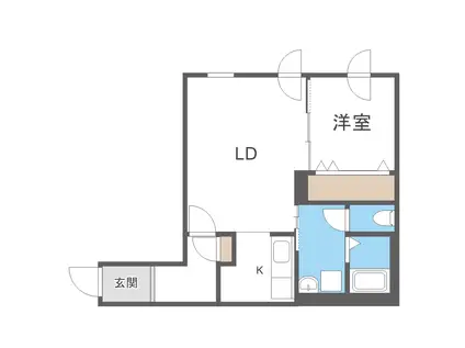 ダイトーレジデンス中央区役所前(1LDK/4階)の間取り写真