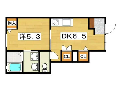 セラフィーメゾン香里園(1DK/1階)の間取り写真