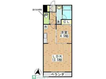 グリシーヌII(1LDK/2階)の間取り写真