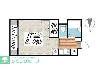 ウインドASAMI(1K/1階)の間取り写真