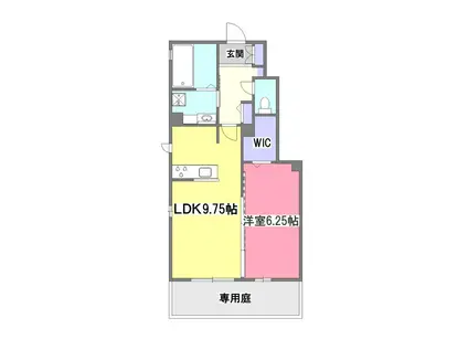 ボワリジェール(1LDK/1階)の間取り写真