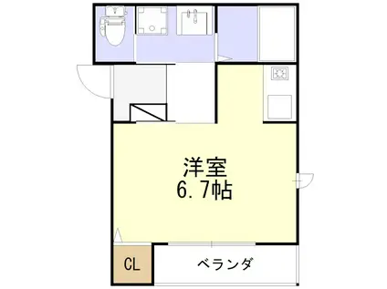 シャインメゾン長岡京(ワンルーム/3階)の間取り写真