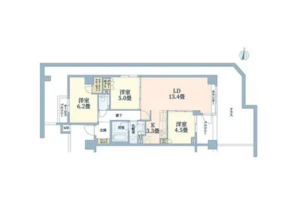 ディアナコート都立大学(3LDK/1階)の間取り写真