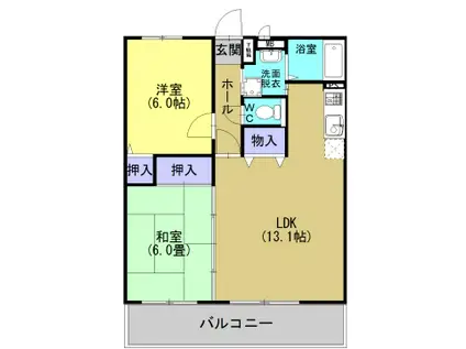 ステーションビレッジ(2LDK/2階)の間取り写真