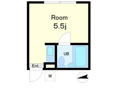 コープオリオン15(ワンルーム/2階)の間取り写真
