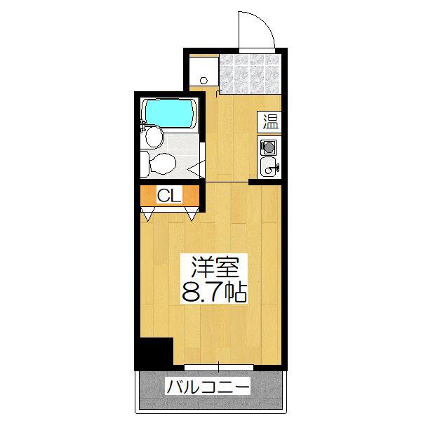 GLOIRE烏丸五条(1K/4階)の間取り写真