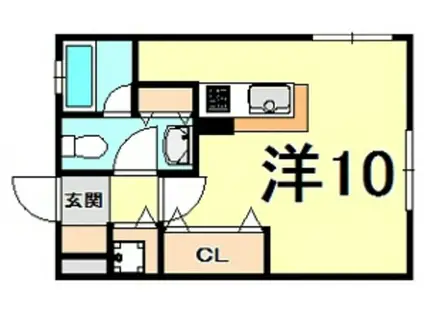 BRISTOL(ワンルーム/2階)の間取り写真