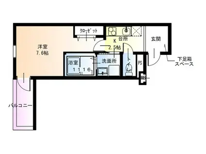フジパレスあびこ駅北II番館(1K/2階)の間取り写真