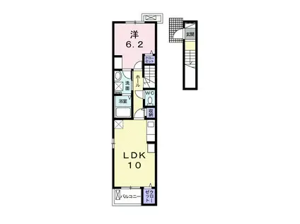 BN.BASE(1LDK/2階)の間取り写真
