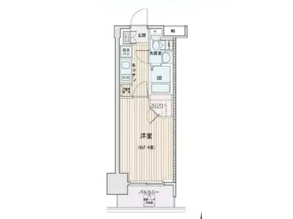 エスティメゾン錦糸町II(1K/4階)の間取り写真