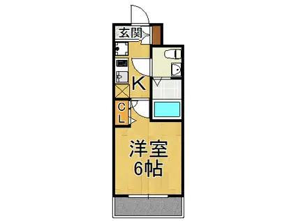 アリビオ立花1(1K/5階)の間取り写真