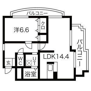 アウローラ(1LDK/3階)の間取り写真