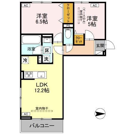 9COLORS(2LDK/1階)の間取り写真