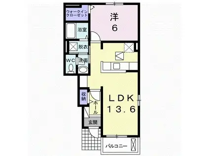 サンプラシードE(1LDK/1階)の間取り写真