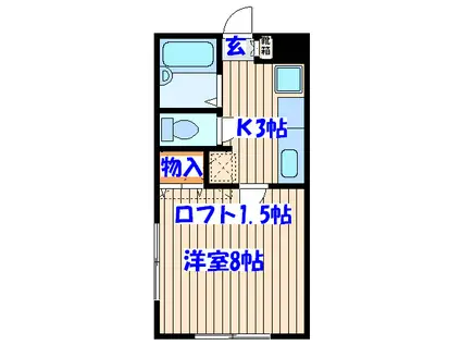 アラモード八乙女II(1K/1階)の間取り写真
