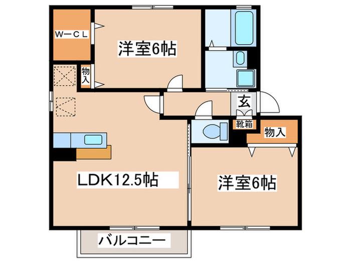 オーキッドハウス(2LDK/2階)の間取り写真