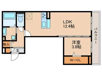 江向PARK(1LDK/2階)の間取り写真