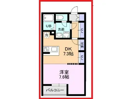 ジュモク尾久(1DK/1階)の間取り写真