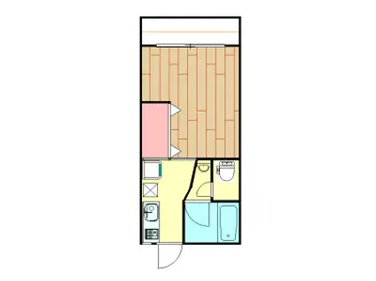 つつじが崎ハイツ(1K/1階)の間取り写真