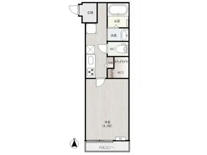 パティオ南方(1K/3階)の間取り写真