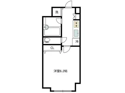 パレステュディオドルチェ日本橋イースト(1K/4階)の間取り写真