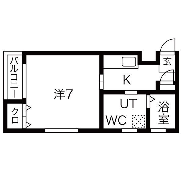 MIRAIE長田(1K/3階)の間取り写真