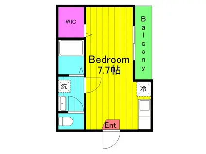 アムール・ワン(ワンルーム/1階)の間取り写真