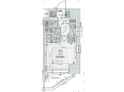 エステムコート亀戸東京イースト(1K/3階)の間取り写真