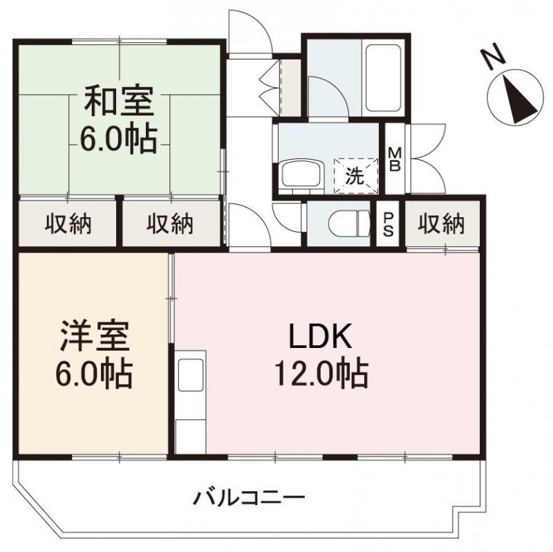 シティ87(2LDK/2階)の間取り写真