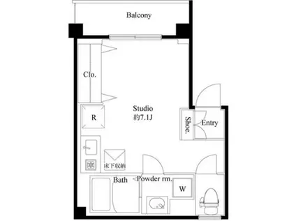 VEXA下目黒(ワンルーム/1階)の間取り写真