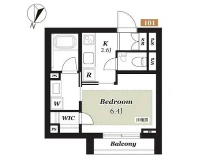 風香西新宿(1K/1階)の間取り写真