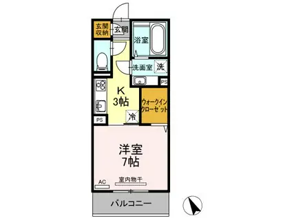 モアボヌール(1K/3階)の間取り写真