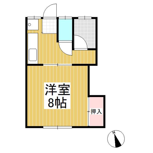 光陽ハイツA棟(1K/1階)の間取り写真