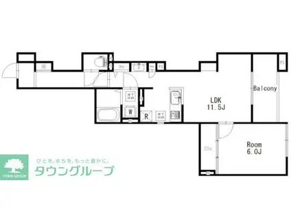 シャトネルA(1LDK/1階)の間取り写真