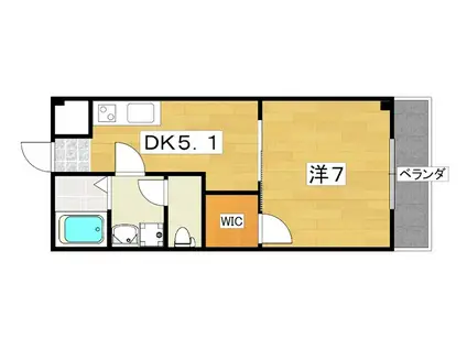 Mプラザ高柳(1DK/4階)の間取り写真