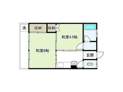 レジリエンス三里(2DK/4階)の間取り写真