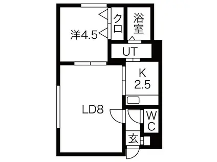 アプリーラ中央町 A(1LDK/2階)の間取り写真