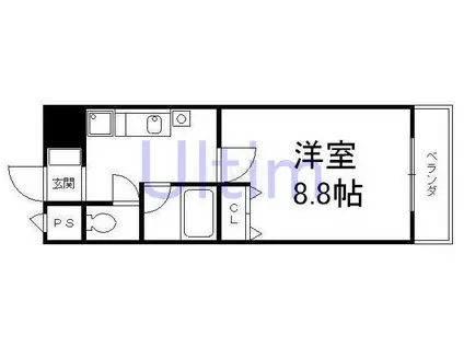 ザ・ブセナ稲荷新道(1K/7階)の間取り写真