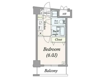 パレステュディオ文京湯島DOLCE(1K/2階)の間取り写真