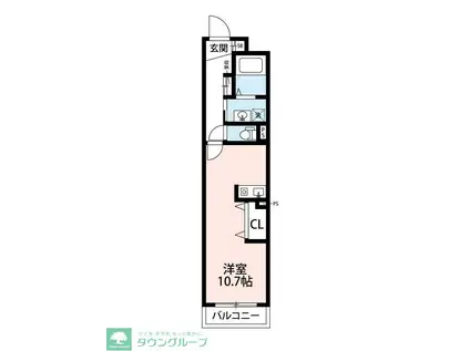 プラティーヌ(1K/2階)の間取り写真