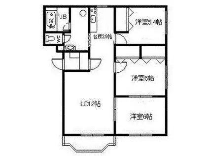 プレミアムNK(3LDK/2階)の間取り写真