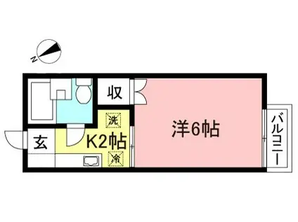 カーサ・ベラ A棟(1K/1階)の間取り写真