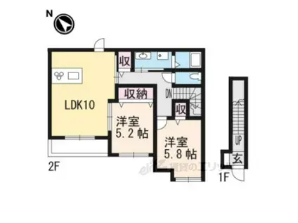 JUPITER EX(2LDK/2階)の間取り写真