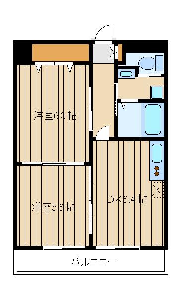 グラースビ高島平(2DK/4階)の間取り写真