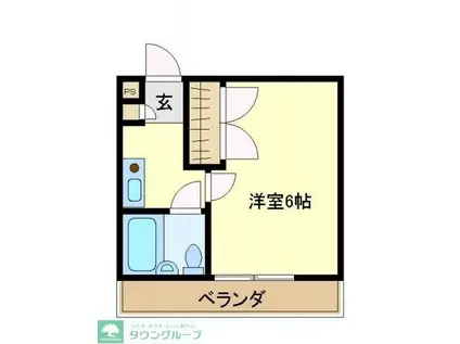 ヴェルデハイツ(1K/2階)の間取り写真