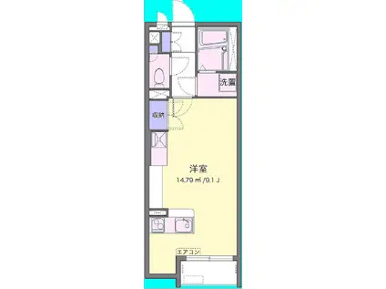 ＪＲ東北本線 安積永盛駅 徒歩25分 2階建 築11年(ワンルーム/1階)の間取り写真