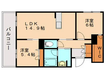エーデルワイスA(2LDK/1階)の間取り写真