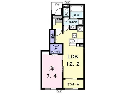 ガーデンプラザ(1LDK/1階)の間取り写真