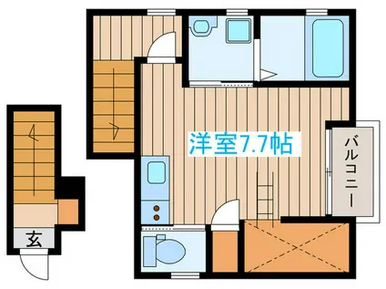 ディアハウス(ワンルーム/2階)の間取り写真